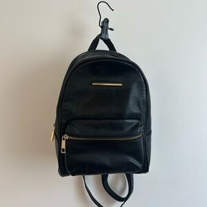 Call It Spring Black Mini Backpack with Gold Hardware